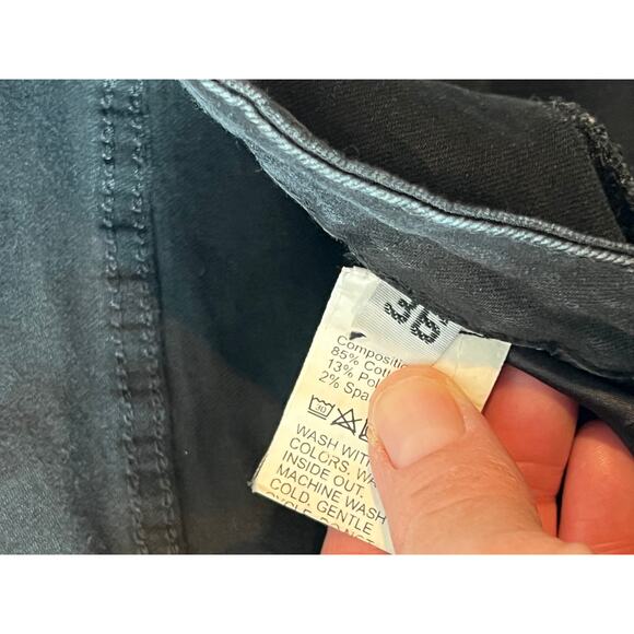 Black Straight Fit Stretch Denim Black Jeans 36x30 - Picture 3 of 3